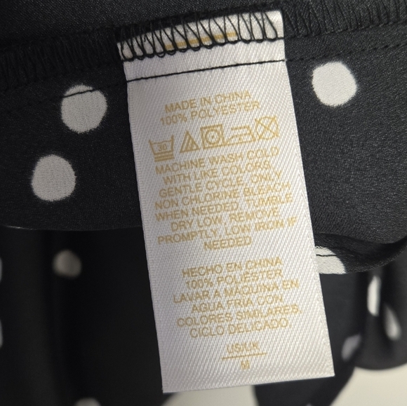 Kate Spade Polka Dot Ruffle Chemise Tank Top Black M - Picture 9 of 11